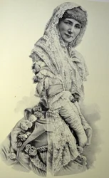 Currier & Ives Illustration 19th Century. Sarah Bernhardt (Actress)